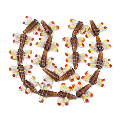 Autumn Theme Handmade Lampwork Beads Strands LAMP-Q031-017D-1
