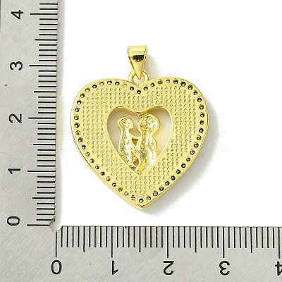 Mother's Day Brass Micro Pave Clear Cubic Zirconia Pendants KK-H472-13G-07-1