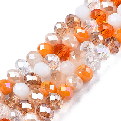 Electroplate Glass Beads Strands EGLA-N002-12G-1
