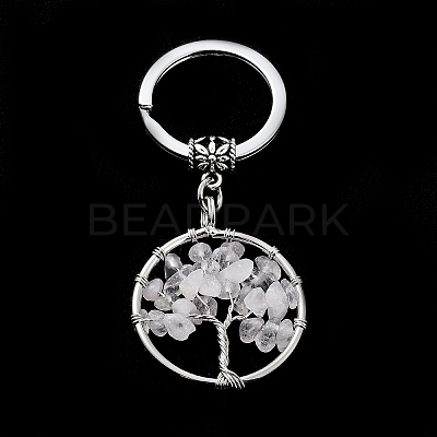 Natural Quartz Crystal Keychain KEYC-E023-03G-1