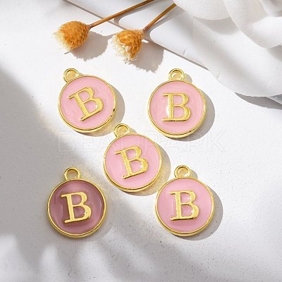 Golden Plated Alloy Enamel Charms ENAM-S118-07B-1
