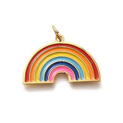 Pride 304 Stainless Steel Enamel Pendants STAS-B079-01G-06-1