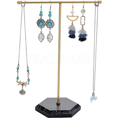 1 Set Golden Plated T Bar Iron Key Storage Jewelry Rack ODIS-SC0001-03A-1
