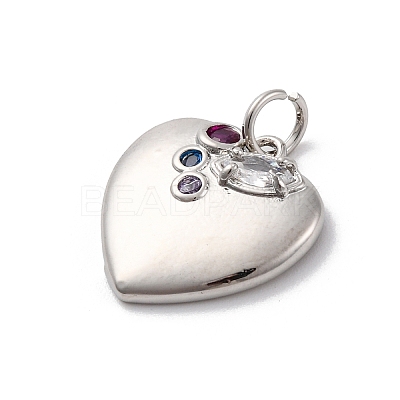 Brass Micro Pave Cubic Zirconia Pendants KK-U033-16G-1