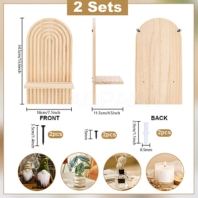 Wood Wall Storage Rack AJEW-WH0796-43A-1