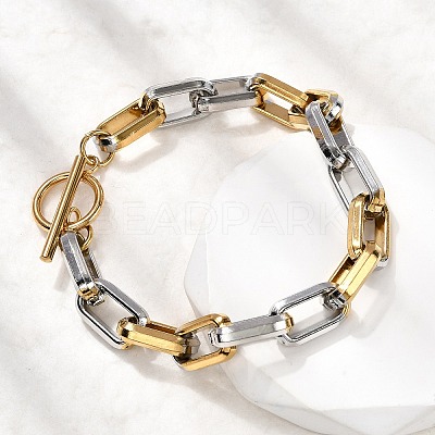 304 Stainless Steel Cable Chain Bracelets for Women BJEW-D377-01E-1