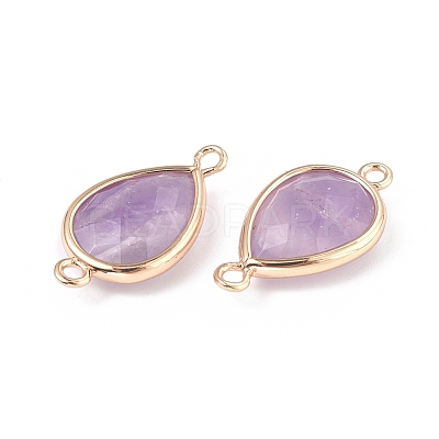 Natural Amethyst Links connectors G-L514-015D-1