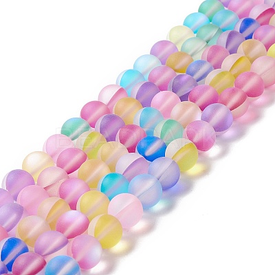 Synthetic Moonstone Beads Strands G-E573-01C-13-1