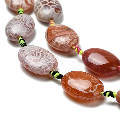 Natural Fire Crackle Agate Beads Strands G-F807-E01-01A-1
