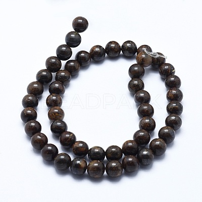 Natural Bronzite Bead Strands X-G-P370-05-8mm-1