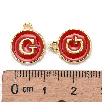 Golden Plated Alloy Enamel Charms ENAM-S118-03G-1