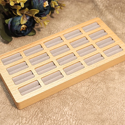 20-Slot Wooden Ring Display Trays PW-WG37745-01-1
