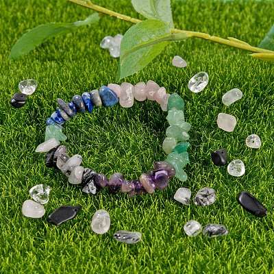 60G 4 Style Natural Mixed Gemstone Chip Beads G-FS0001-44-1