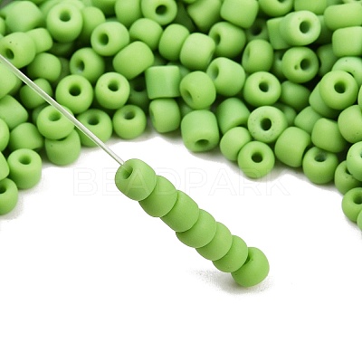 Frosted Opaque 6/0 Glass Seed Beads SEED-R029-4mm-A03-1