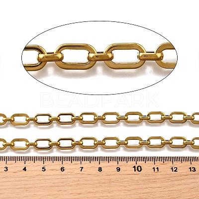 Ion Plating(IP) 304 Stainless Steel Rectangle Link Chains CHS-S012-26G-A-1