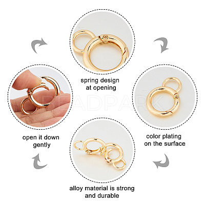 20Pcs 2 Colors Alloy Spring Gate Ring KEYC-NB0001-16-1