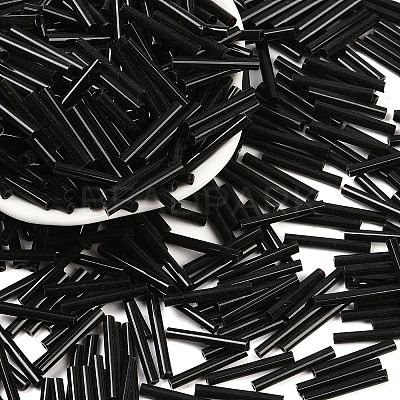 Opaque Glass Bugle Beads SEED-R028-2x18-C01-1