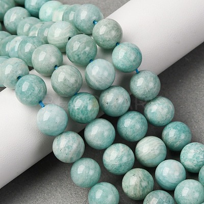 Natural Amazonite Beads Strands G-K068-03-10mmA-1