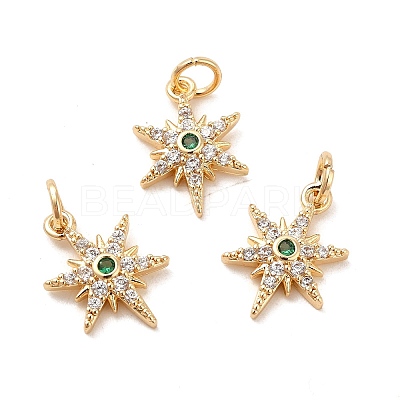 Rack Plating Brass Micro Pave Cubic Zirconia Pendants LS-KK-E081-10G-1