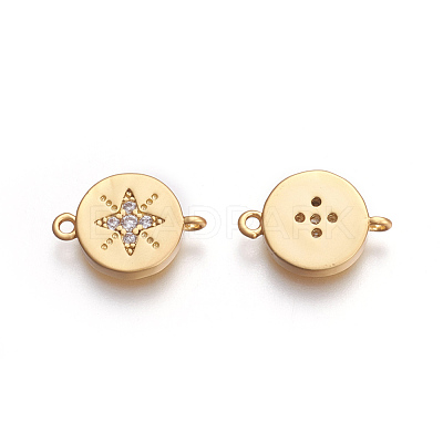 Brass Micro Pave Cubic Zirconia Links KK-O118-03MG-1