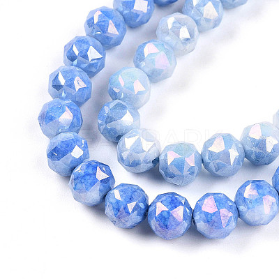 Anti-Tarnish Electroplate Glass Beads Strands X-GLAA-N010-8mm-02-1