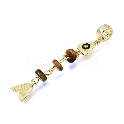 Brass Pave Cubic Zirconia Clear Cubic Zirconia & Gemstone & Enamel European Dangle Charms GG-CBA3401-01G-A-1