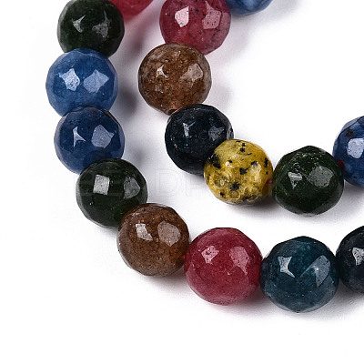 Dyed Natural White Jade Beads Strands G-T139-8mm-60-07-1
