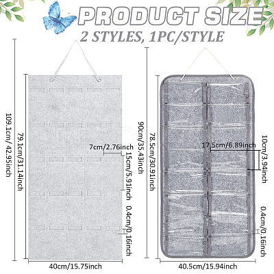 2Pcs 2 Styles Non-Woven Felt Fabrics Jewelry Rolls for Glasses AJEW-FG0003-85-1