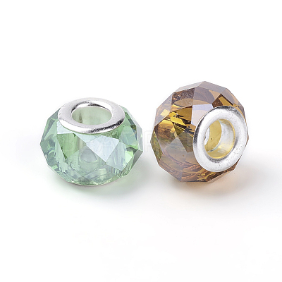 Pearlized Glass European Beads GDA002-1