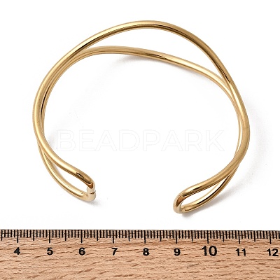 304 Stainless Steel Cuff Bangles for Women LS-BJEW-Z150-01G-02-1