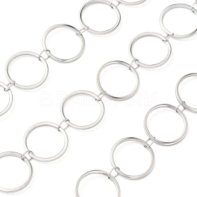 304 Stainless Steel Ring Link Chains CHS-G044-05P-04-1