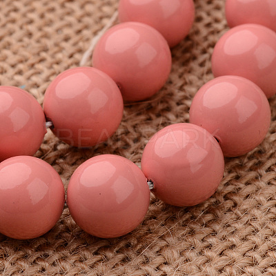 Polished Round Grade A Shell Pearl Bead Strands BSHE-M027-6mm-20-1