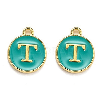 Golden Plated Alloy Enamel Charms ENAM-Q437-15T-1