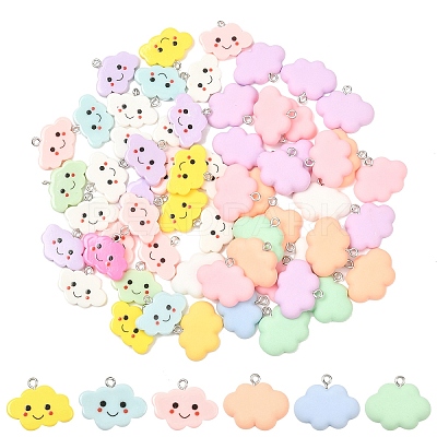 30Pcs Opaque Resin Pendants RESI-YW0005-31-1
