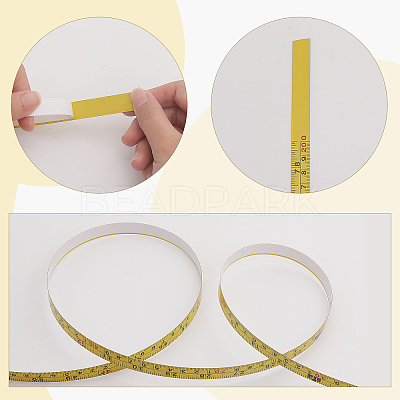 Steel Self-Adhesive Workbench Measuring Tape AJEW-WH0348-10-1
