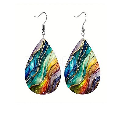 Imitation Leather Dangle Earrings FS-WGEB56E-01-1