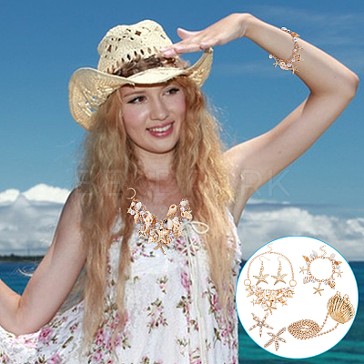 Alloy Crossbody Bags & Alligator Hair Clips & Bib Necklaces & Earrings & Charm Bracelets Sets SJEW-UN0001-14-1