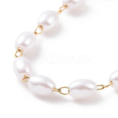 PVD Vacuum Plating 304 Stainless Steel Beaded Necklaces NJEW-E064-05G-1
