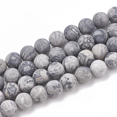 Natural Map Stone/Picasso Stone/Picasso Jasper Beads Strands G-T106-221-1