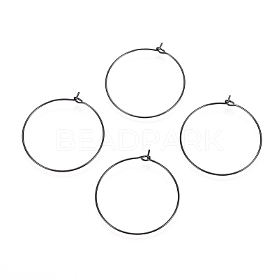 316L Surgical Stainless Steel Hoop Earring Findings STAS-D164-01B-1