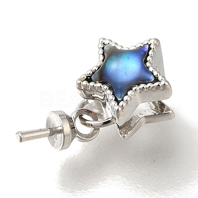 Star Brass Paua Shell Cup Pearl Peg Bails Pin Pendants KK-K389-144P-1