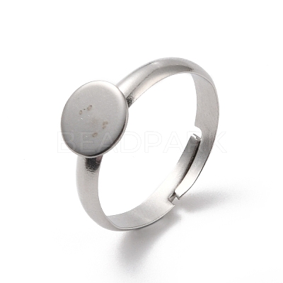 Non-Tarnish 304 Stainless Steel Pad Ring Settings STAS-K278-11B-P-1