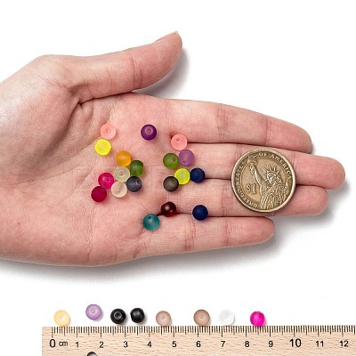 24 Colors Transparent Glass Beads Strands FGLA-X0001-04B-6mm-1