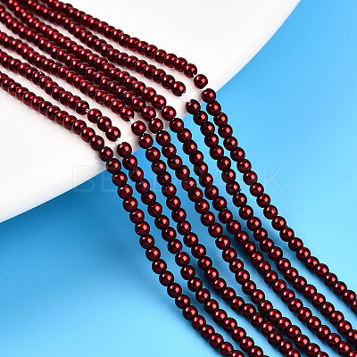 Baking Paint Pearlized Glass Pearl Bead Strands HY-N002-2mm-A13-1