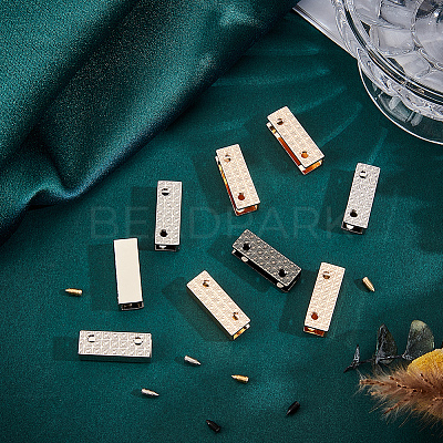 18 Bags 3 Colors Rectangle Alloy Bag Zipper Tail Ends FIND-CY0002-29B-1