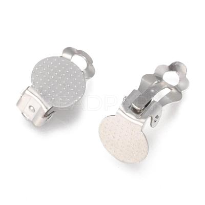 Tarnish Resistant 304 Stainless Steel Clip-on Earring Findings STAS-E482-16P-1