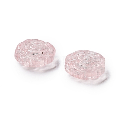 Spray Painted Transparent Glass Beads GLAA-D038-01K-1
