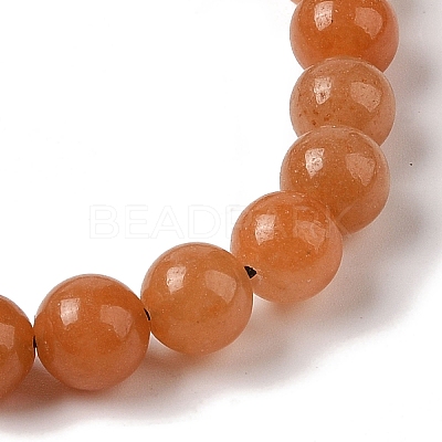 8mm Round Natural Red Aventurine Braided Bead Bracelets BJEW-C067-01B-11-1