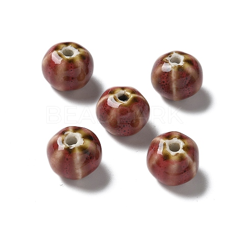 Vintage Porcelain Pumpkin Beads PORC-L080-H15-1