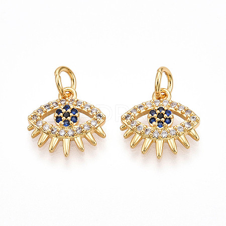 Brass Micro Pave Cubic Zirconia Charms KK-N257-23G-1